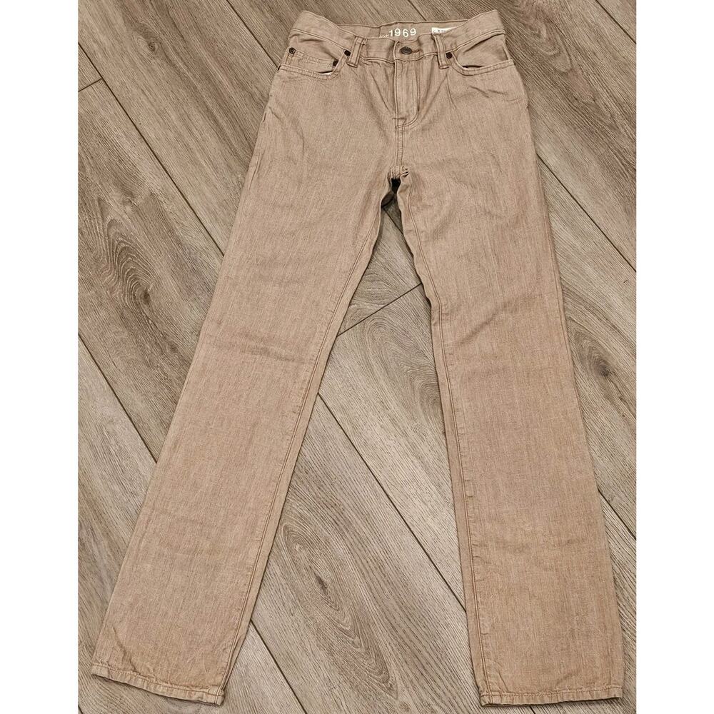 Gap Kids Jeans Tan 1969 Straight Size 14 Regular Cotton 5 Pocket